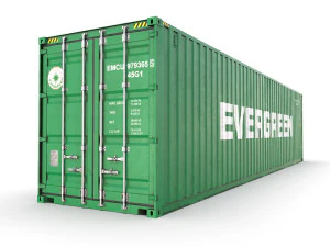 40 feet high cube evergreen shipping container 3D Model