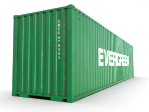 40 feet high cube evergreen shipping container 3D Model
