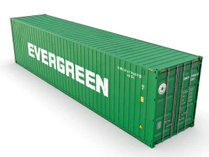 40 feet high cube evergreen shipping container 3D Model