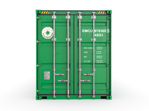 40 feet high cube evergreen shipping container 3D Model