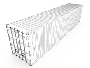 40 feet high cube evergreen shipping container 3D Model