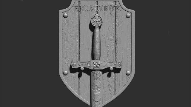 Legendary Sword EXCALIBUR 3D Baskı Modeli .c4d .max .obj .3ds .fbx .stl .blend 