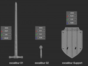 Legendary Sword EXCALIBUR 3D Baskı Modeli