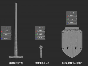 Legendary Sword EXCALIBUR 3D Print Model