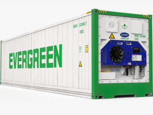 40ft EVERGREEN Container Reefer CARRIER Modello 3D