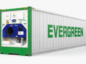 40ft EVERGREEN Container Reefer CARRIER 3D Model