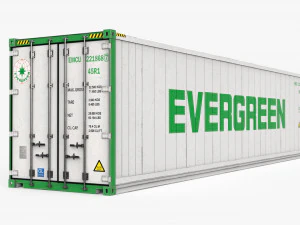 40ft EVERGREEN Container Reefer CARRIER 3D Model