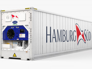 40ft HAMBURG SUD Container Reefer CARRIER Modelo 3D