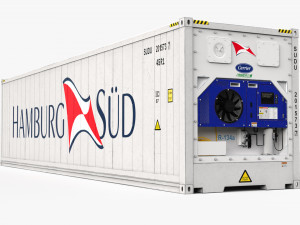 40ft HAMBURG SUD Container Reefer CARRIER Modello 3D