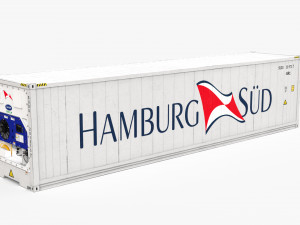 40ft HAMBURG SUD Container Reefer CARRIER Modelo 3D