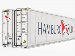 40ft HAMBURG SUD Container Reefer CARRIER Modelo 3D