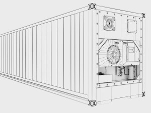 40ft HAMBURG SUD Container Reefer CARRIER Modelo 3D