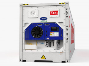 40ft HAMBURG SUD Container Reefer CARRIER Modelo 3D