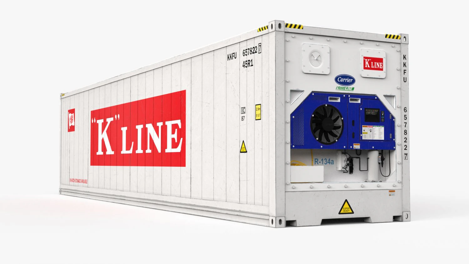 40ft K-LINE Container Reefer CARRIER 3D Model .c4d .max .obj .3ds .fbx .stl .blend 