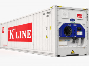 40ft K-LINE Container Reefer CARRIER Modello 3D