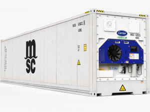 40ft MSC Container Reefer CARRIER Modello 3D