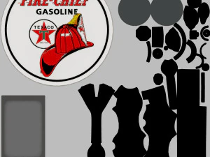 Vintage TEXACO Gas Pump 1948 3D Model