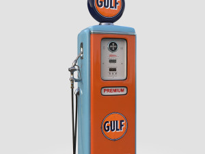 Vintage GULF Gas Pump 1948 3D 模型