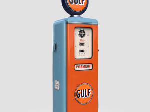 Vintage GULF Gas Pump 1948 3D 模型