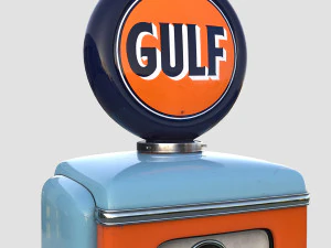 Vintage GULF Gas Pump 1948 3D Model