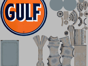 Vintage GULF Gas Pump 1948 3D 模型