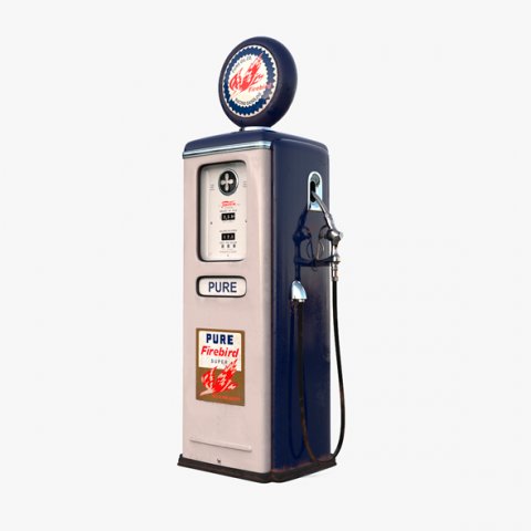 Vintage FIREBIRD Gas Pump 1948 3Dモデル .c4d .max .obj .3ds .fbx .stl .blend 