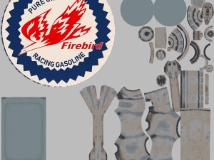 Vintage FIREBIRD Gas Pump 1948 3Dモデル