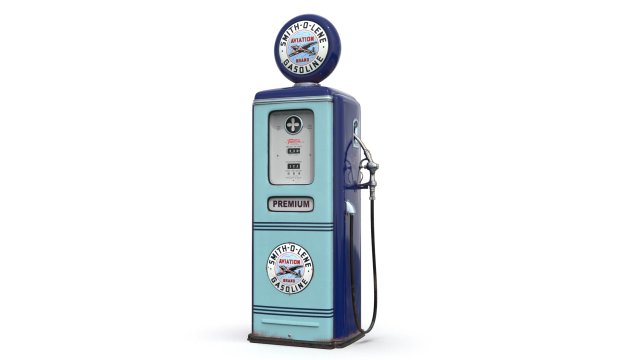 Vintage SMITH-O-LENE Gas Pump 1948 Model 3D .c4d .max .obj .3ds .fbx .stl .blend 