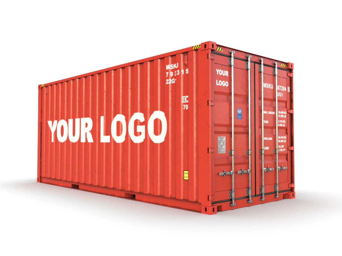 जेनेरिक कंटेनर 20 फीट - PSD संपादित करें 3D मॉडल .c4d .max .obj .3ds .fbx .stl .blend 