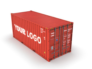 Generic container 20ft - PSD edit 3D Model