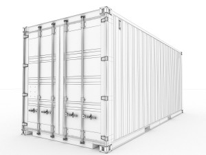 Generic container 20ft - PSD edit 3D Model