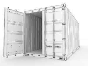 Generic container 20ft - PSD edit 3D Model