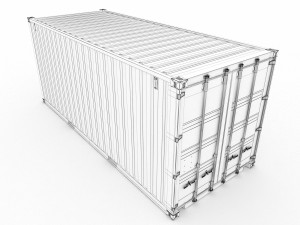 Generic container 20ft - PSD edit 3D Model