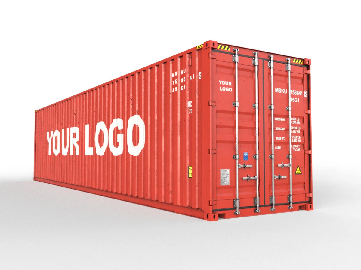 Generic container 40ft high Cube- PSD edit 3D Model .c4d .max .obj .3ds .fbx .stl .blend 