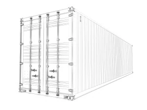 Generic container 40ft high Cube- PSD edit 3D Model