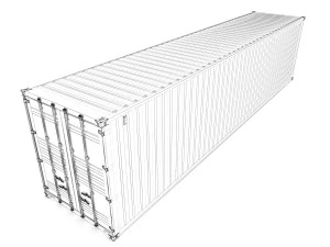 Generic container 40ft high Cube- PSD edit 3D Model