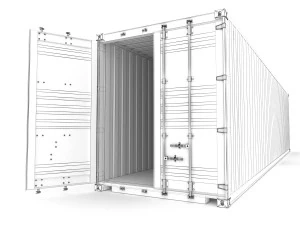Generic container 40ft high Cube- PSD edit 3D Model