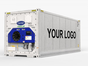 20ft GENERIC Container Reefer CARRIER- PSD edit 3D Model