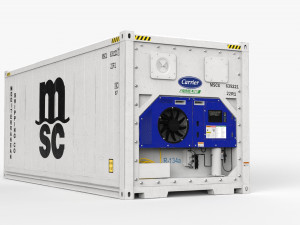 20ft MSC shipping Container Reefer CARRIER 3D Model