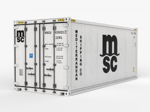 20ft MSC shipping Container Reefer CARRIER 3D Model