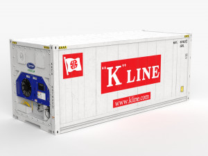 20ft K-LINE shipping Container Reefer CARRIER 3D Model