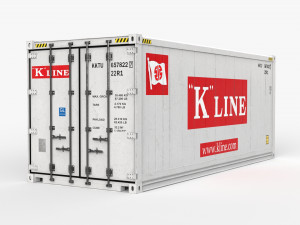 20ft K-LINE shipping Container Reefer CARRIER 3D Model