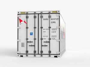 20ft Hamburg Sud shipping Container Reefer CARRIER 3Dモデル