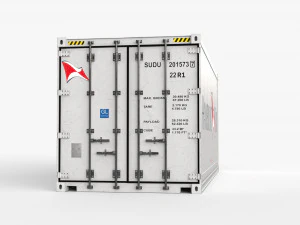 20ft Hamburg Sud shipping Container Reefer CARRIER 3D Model