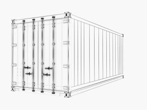 20ft Hamburg Sud shipping Container Reefer CARRIER 3D Model
