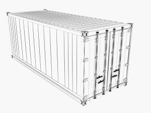 20ft Hamburg Sud shipping Container Reefer CARRIER 3D Model