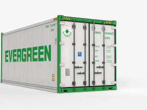 20ft EVERGREEN shipping Container Reefer CARRIER Modello 3D