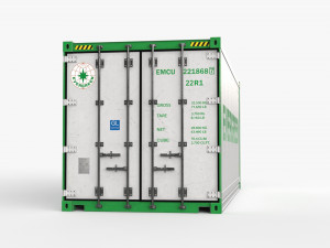 20ft EVERGREEN shipping Container Reefer CARRIER Modello 3D