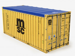 20ft MSC Open Top shipping Container Modelo 3D