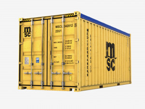 20ft MSC Open Top shipping Container 3D Model